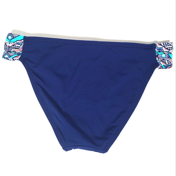 Navy Blue and White Bikini Bottoms Size Medium - Picture 3 of 3